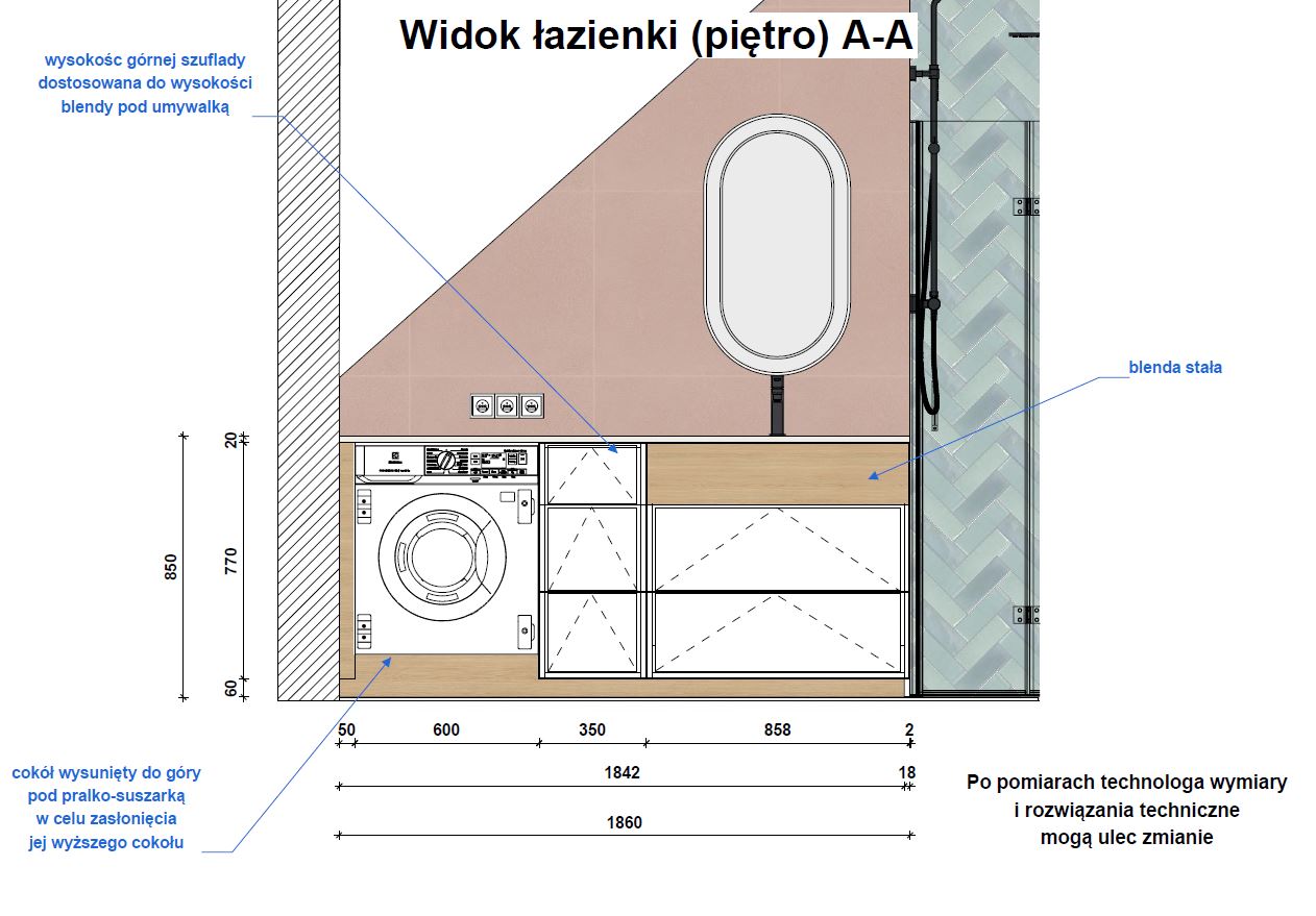 Projekt mebli łazienkowych